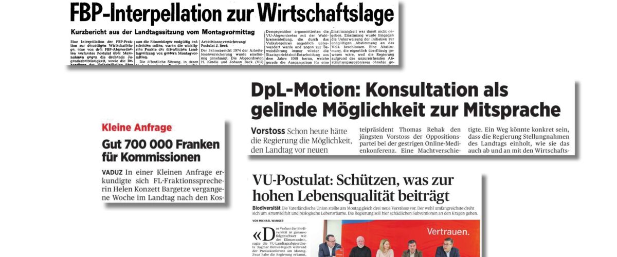 Parlamentarische Eingänge